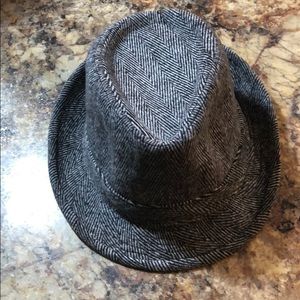 Fedora-  striped black and grey, cotton/polyester